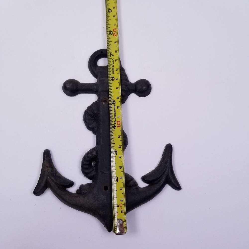 Vintage Cast Iron Anchor Rope Wall Decor Black Nautical Maritime 5.5" Ocean Lake - Picture 9 of 9